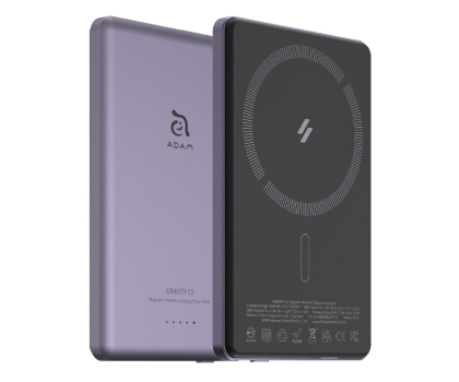Powerbank Adam Elements Gravity C5 Magnetic Wireless (Ultra Slim) 5000mAh fioletowy